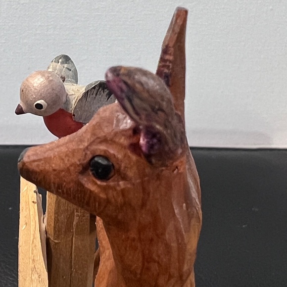 🇨🇭Vintage Music Box with Girl play violin,  Deer Bird & Fence - Picture 10 of 12